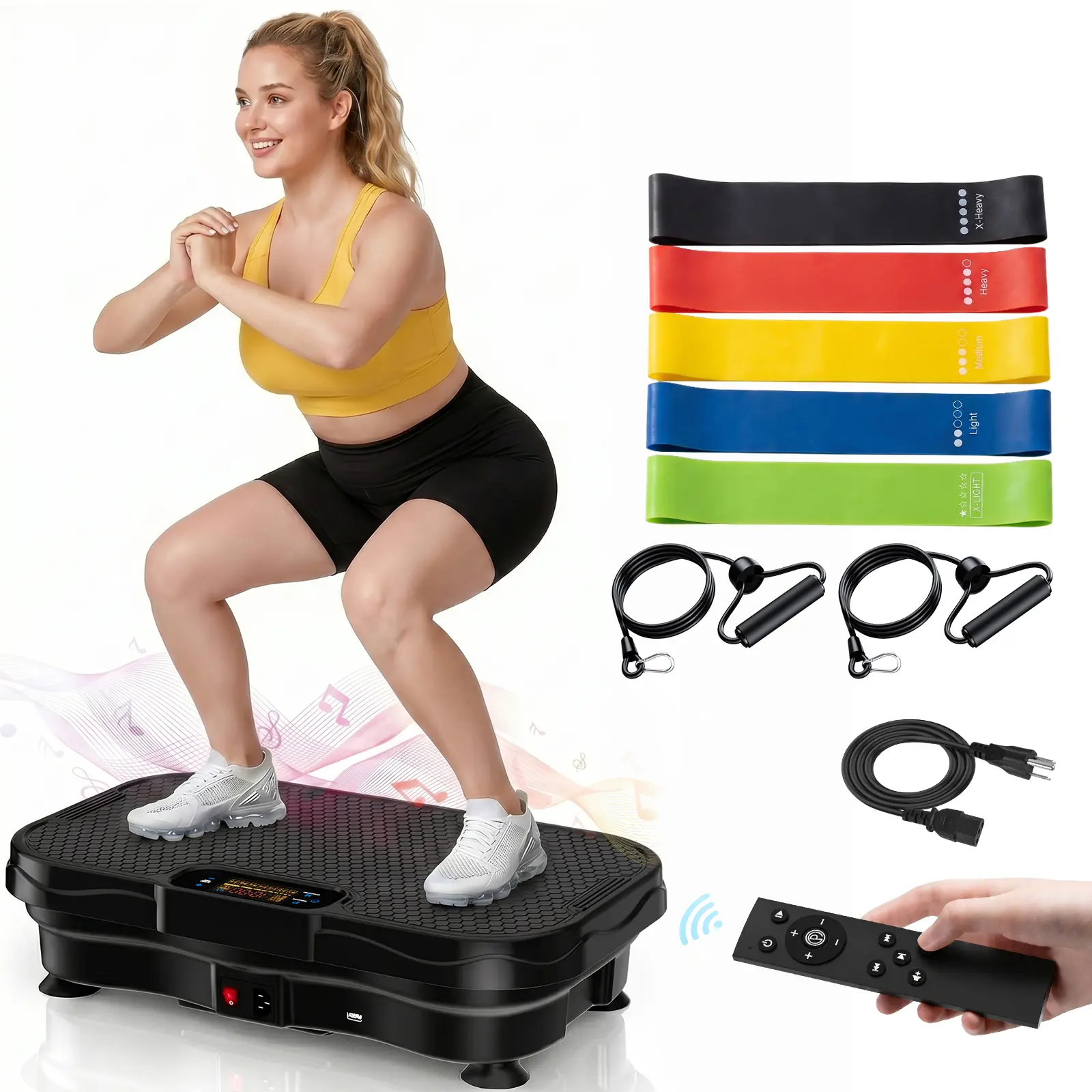 Furaso Vibration Plate Exercise Machine for Full Body Fitness, with Built-in Bluetooth Speaker, 200 Speeds, and 450 lbs Capacity for Home Gym, 200 Speed Levels
