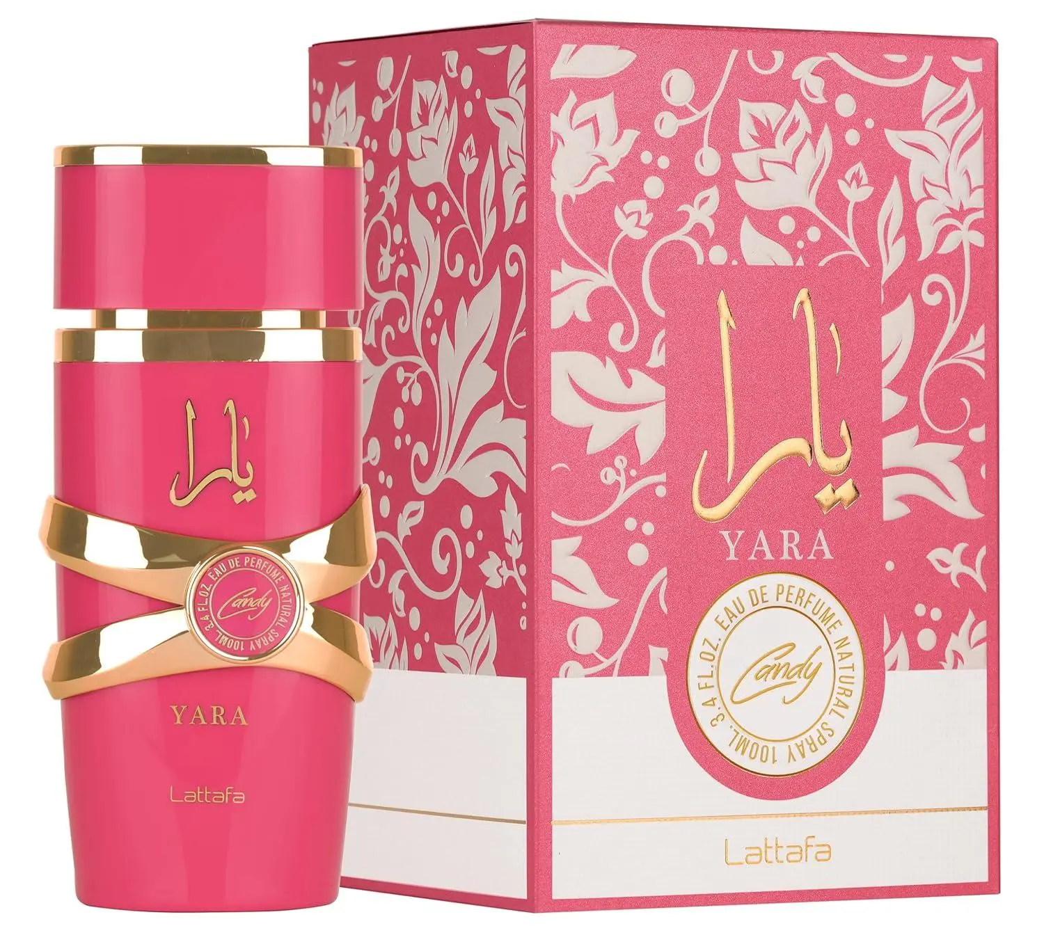 Lattafa Yara Candy for Women Eau de Parfum Spray, 3.4 Ounce / 100 ml, Strawberry Vanilla Perfume