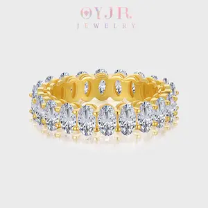 OYJR 5mm Oval Cubic Zirconia Love Ring Wedding Eternity Rings Stackable Jewelry for Women Trendy All-match & Exquisite Jewelry for Birthday Gift