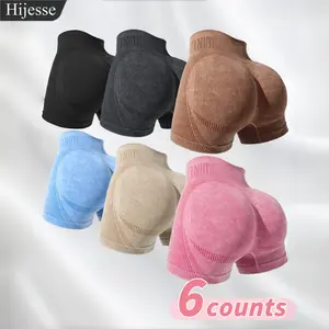 Hijesse Women's Letter Print High Waist Athletic Shorts Breathable Comfortable High Stretch Yoga Gym Shorts for Indoor Outdoor Wear Impact Scrunch Workout Seamless Shaping High Rise Sports Yoga Workout Solid Color Gym Seamless Booty Biker