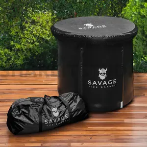 Savage Ice Bath - Portable Cold Plunge Tub For Athletes and Adults - Easy Setup Ice Baths at Home - Gift for Ice Bath Lover - Ice Barrel Cold Plunge to Soothe Muscles, Ice tub, Ice Plunge Tub Vinyl