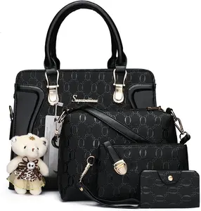 Women's Fashion Handbags Tote Bags  Bag Top Handle Satchel Purse Set 4 count