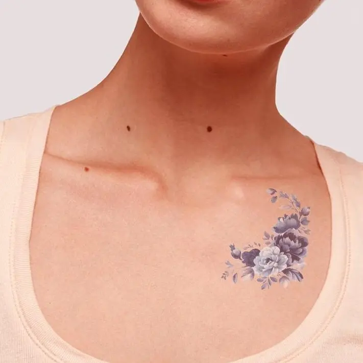"Des Fleurs" Inky Inky Watercolor Temporary Tattoo
