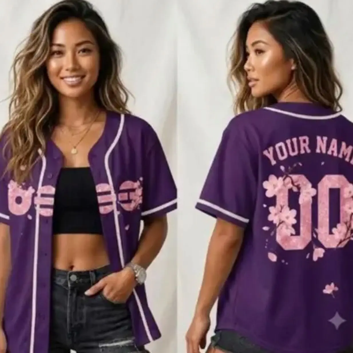 Custom Bangtan Unisex Bird-Eye Poly Baseball Jersey - 2026 Comeback Concert Merch, Full Button All-Over Print Kpop ARMY Short Sleeve Sports Top, Game Days, Quick Dry