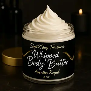 Aventus Royal Whipped Beard & Body Butter Inspired by Creed Aventus 8oz Fresh Luxurious Blend with Mango Pineapple & Rose