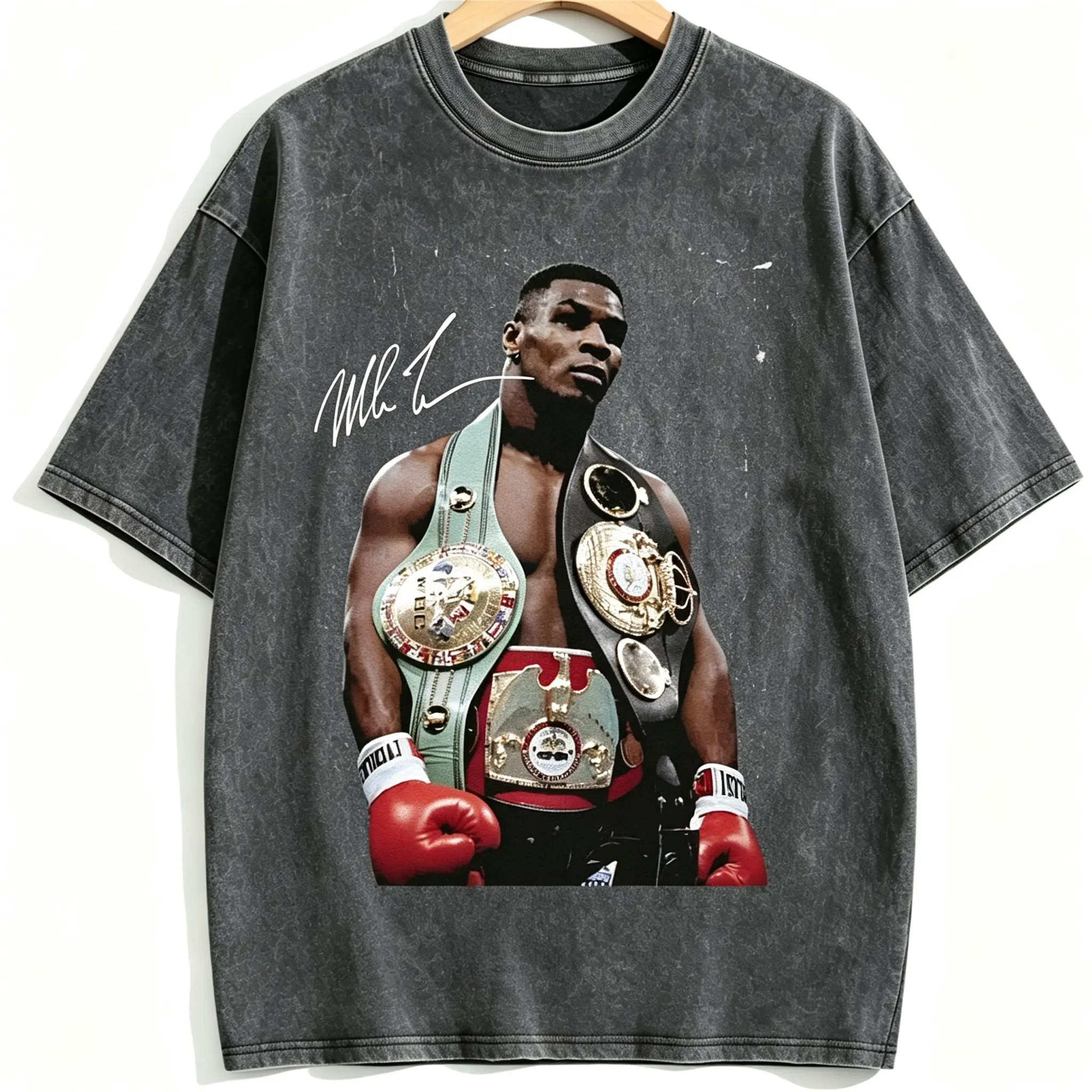 Mike Tyson Vintage T-Shirt, 90s Boxing Legend Graphic Tee, Oversized Washed Streetwear Shirt, Unisex Cotton Retro Casual Top
