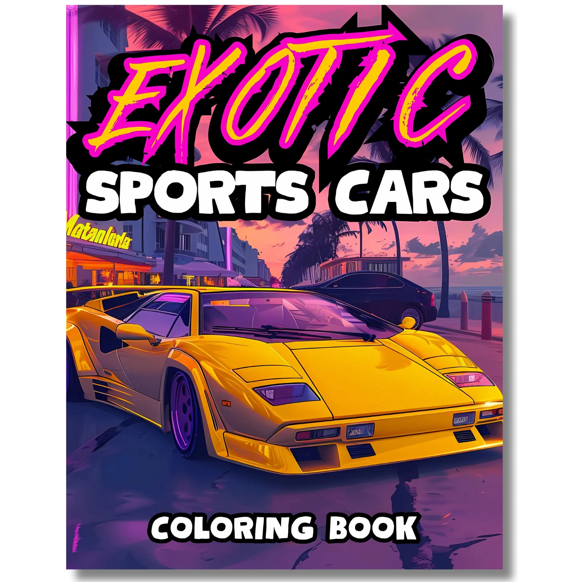 Exotic Sports Cars Coloring Book: Supercars | Modern, Retro Classics, Race, Luxury and Muscle | 50 Detailed and Realistic Illustrations for Kids and Adults (Car Coloring Books) great idea special edition print Environments Style Vehicles Unique
