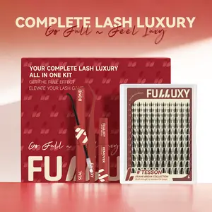 TESSON | Fulluxy Manga Cosmetic Eyelash Clusters, Fairy Viva Soft Wispy Individual Segments with Gentle Clear Invisible Band, Lightweight Comfy Easy Wear for Daily Makeup & Casual Party Looks, Eyelashes