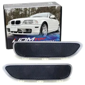 iJDMTOY Smoked Lens Front Bumper Side Marker Reflector Assemblies, For BMW E46 2001-03 325CI 330CI 2-Door, 2001-2006 M3 Coupe