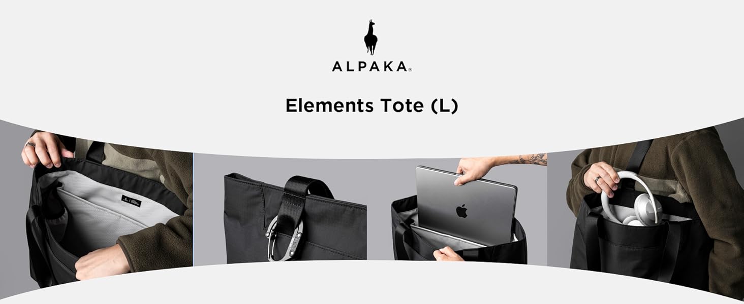 ALPAKA Elements Tote 20 L - Spacious Interior Tote Bag with Foldable,Semi-padded Sleeve fits 16" Laptop