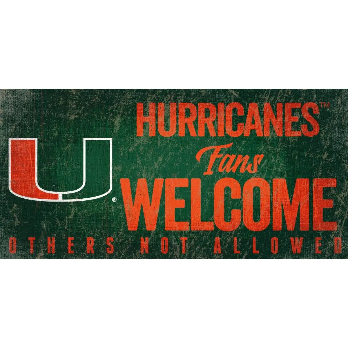 Miami Hurricanes Wooden Sign, 12x6 Sport-Inspired Home Decor Plaque, Hanging Welcome Sign for Fans, Room Accessories