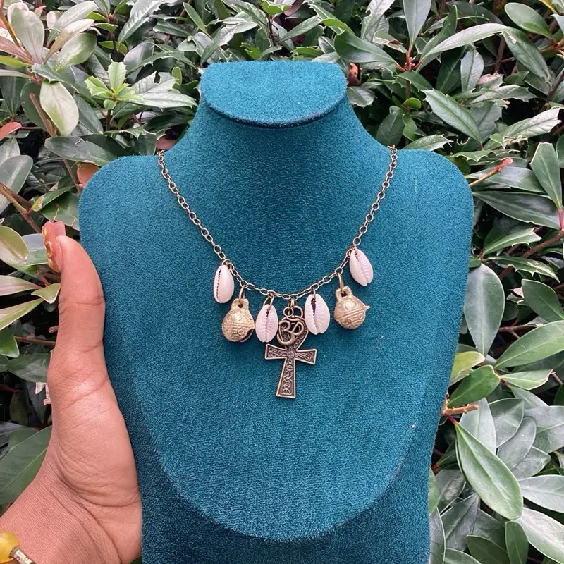 ankh bell necklace
