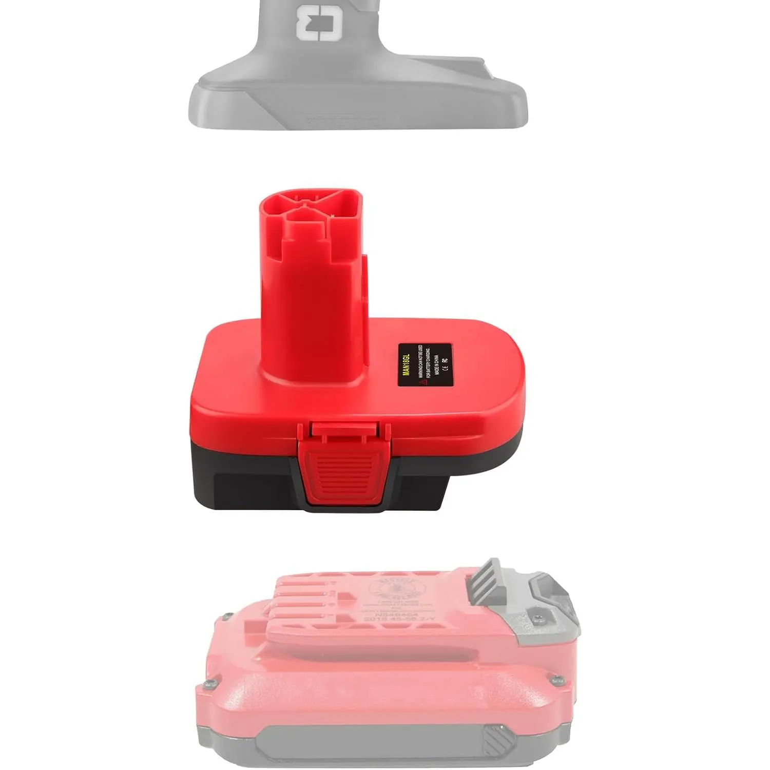 Adapter for Craftsman 19.2v Old Style Cordless Tools Compatible with Craftsman 20V V20 New 20v Batteries（Not Include Power Tools and Batteries） RED