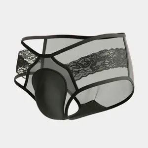 Bleso Sissy Panties for Men Black Silky Thong & Minimalist G String Lingerie for Femboy Crossdresser