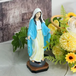 Saint Mary Statue Home Decor, Prayer Room Ornament, Hand-Painted Resin Craftsmanship, Religious Figurine for Spiritual Decoration
