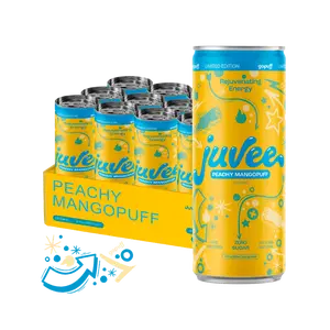 Juvee Peachy Mangopuff Energy Drink - 12 Pack Low Calorie Beverage