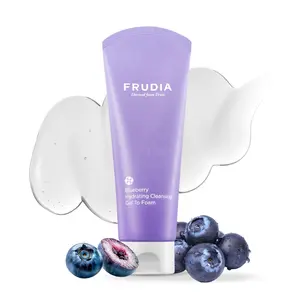 FRUDIA Blueberry Hydrating Gel-to-Foam Facial Cleanser (4.9 oz) – Gentle Daily Korean Facial Wash w/Blueberry Extract & Dust Zero Complex | Hydrating Korean Face Cleansing Foam for Dry Skin