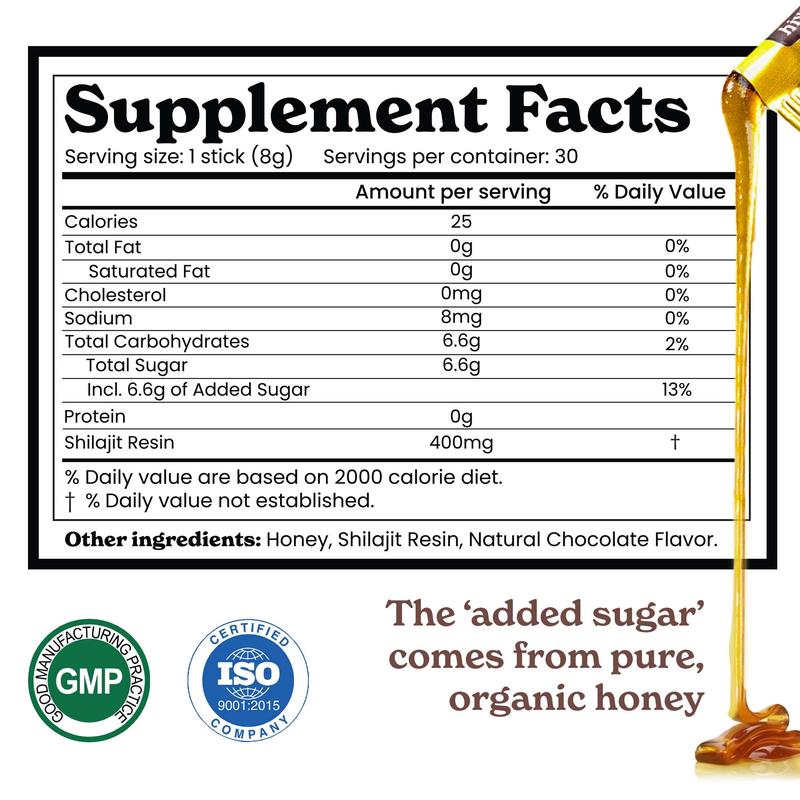 BetterAlt GOLD+ Choco Shilajit Honey Sticks | Lab-Tested for Purity | 85 Minerals & Fulvic Acid for Energy & Stamina | 30 Packs | Dietary Supplement