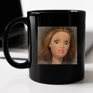[Sale Up To 50%] Funny Doll Face Mug, Disgusted Barbie Meme Coffee Cup, Sarcastic Reaction Gift, Weird Humor Tea Cup, Unhinged Meme Mug, Tea - Coffee Lover For Family Mug