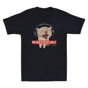 Radiocat The Bends Funny Music Cat Graphic Novelty Men's Short Sleeve T-Shirt top