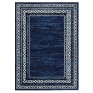 2-Pack Modern Geometric Runner Rugs, 6 ft Rectangular Polyester Rugs with Geometric Border Print, Machine Washable for Hallway, Entryway, Modern Geometric Rug