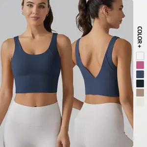 V-shaped backless cloud-feel one-piece sports bra, tight-fitting, high-elasticity, suitable for running, fitness, and yoga