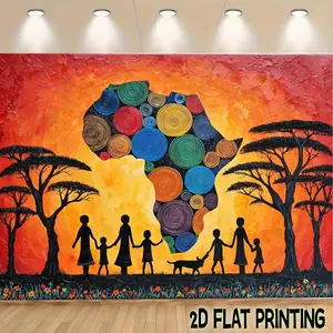 2D Flat Banners 1pc Black History Month map decorative  Theme designfor parties, events and home decor, perfect for living rooms