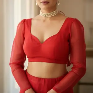 Customized Plain Long-Sleeve Blouse