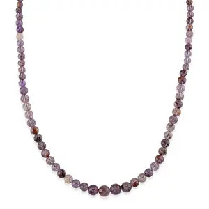 Cacoxenite 250.00 ctw Beaded Necklace in Rhodium Over Sterling Silver 20 Inches