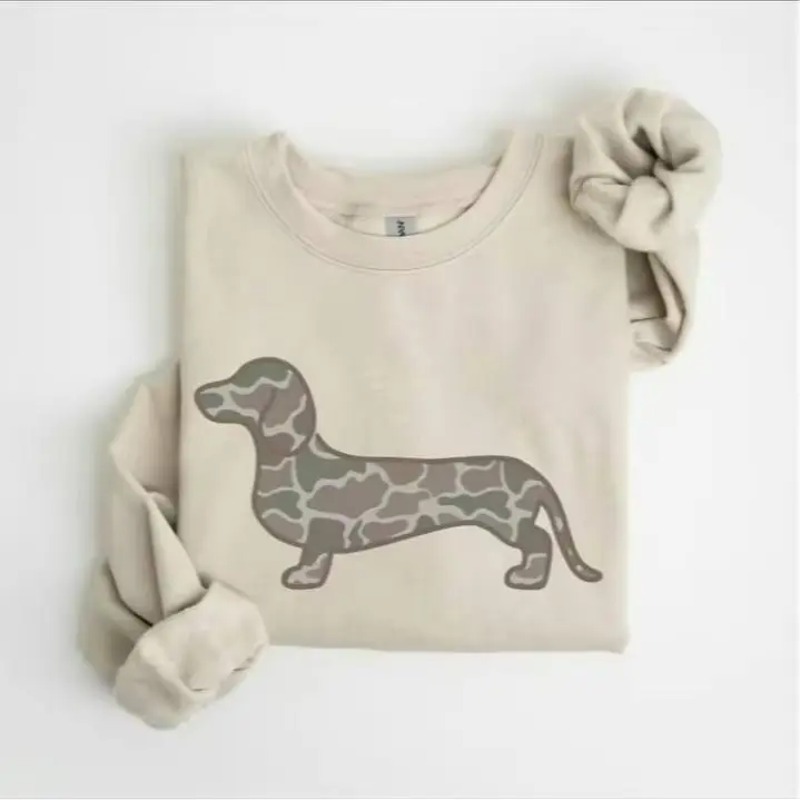 Honk Nation - Dachshund Duck Camo Sweatshirt, Duck Camo Wiener Dog, Duck Camo Doxie Crewneck, Doxie Lover Sweater, Dachshund Mom Dad Gift