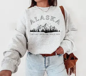 Alaska Sweatshirt Alaska Gift Alaskan Cruise Sweatshirt Juneau Alaska Crewneck Alaska Cruise Gift Glacier Bay Pullover Anchorage AK Sweater Cotton Fabric