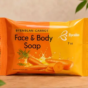 Byenblan Carrot Face & Body Soap - Citrus Glow 7 oz Soft Cover Special Edition Floral Design Unisex 2025 Edition Soap