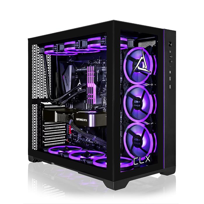 CLX SET Gaming PC -  Intel Core i9 14900KF 3.2GHz 24-Core Processor, 64GB DDR5 5600 RGB Memory, GeForce RTX 5070 12GB GDDR7 Graphics, 2TB NVMe M.2 SSD, 6TB HDD, 360mm AIO, WiFi, Neo Qube Dual Chamber ATX Black, 9 RGB Fans, Windows 11 Home 64-bit