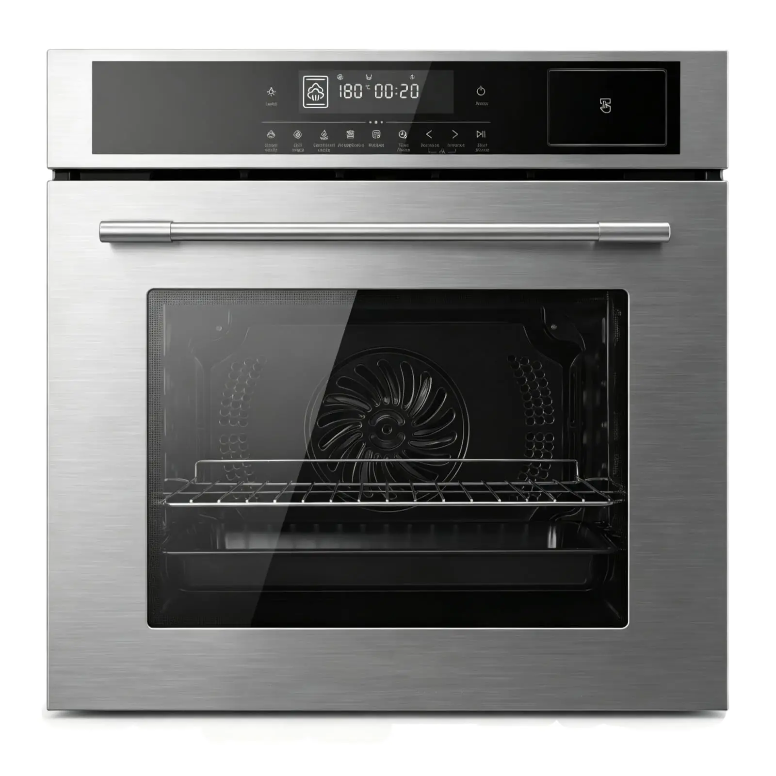 Garvee 24-Inch Rectangular Built-in Electric Steam Wall Oven Combo, 2.5 Cu.ft, Touch Control, 5 Cooking Modes, Steam Function, Triple Glass Door, Easy-Clean Interior, Timer, Safety Lock, Stainless Steel