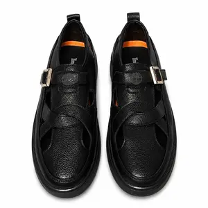 Elegant Black Slip-On Buckle Shoes Size 10