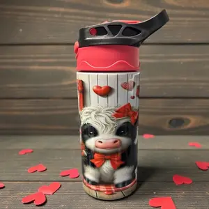 Valentine Cow Kids Water Bottle
