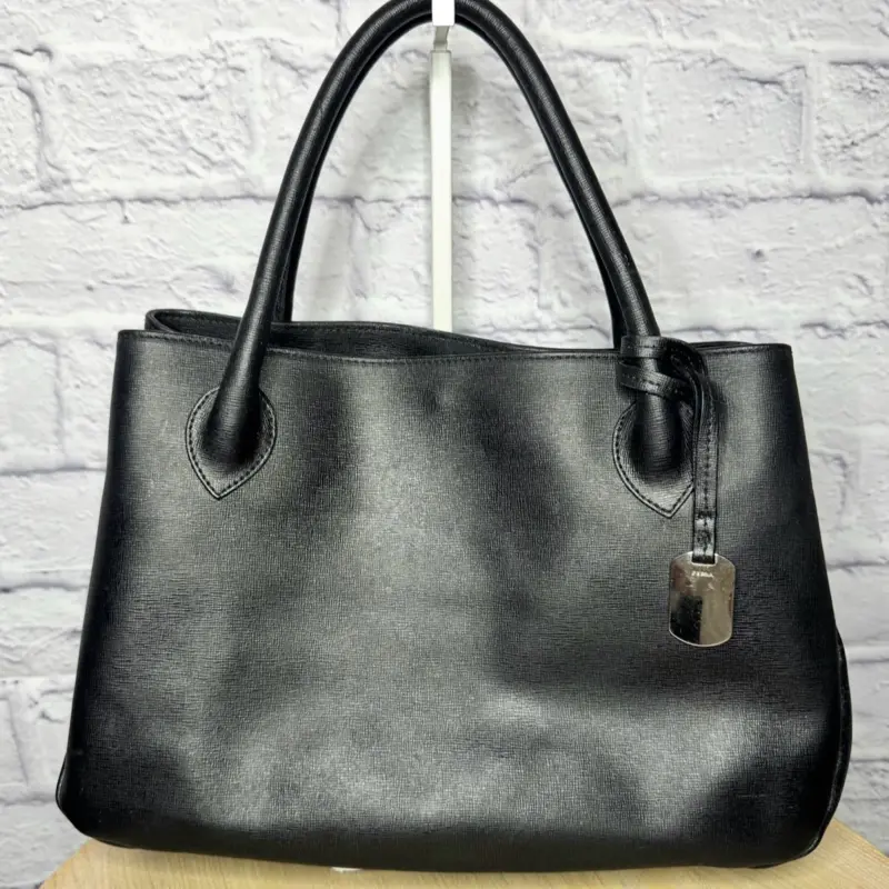 Furla Black Leather Medium Tote Bag