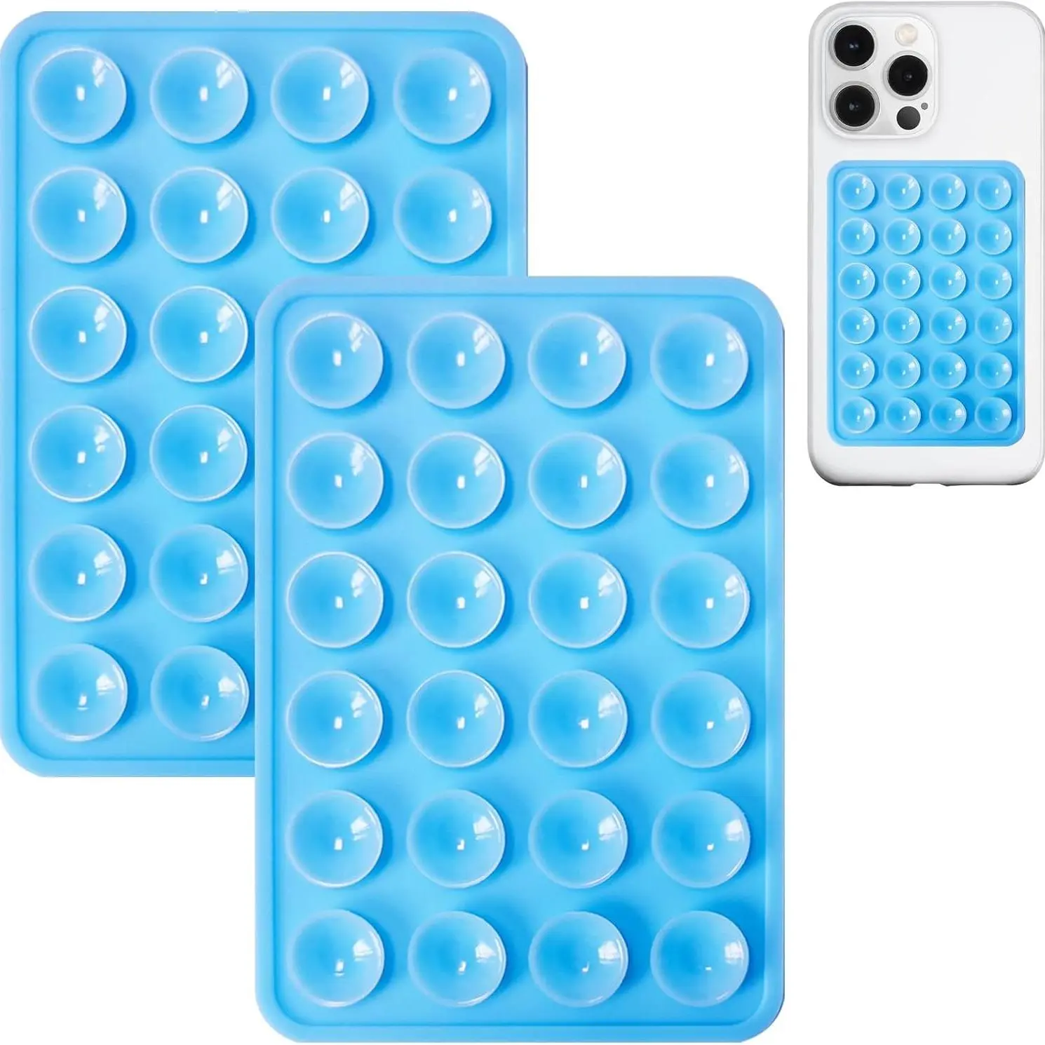 Silicone Suction Mobile Phone Case Mount, Non-Slip Sticky Grip Holder with Strong Adhesive Cup for Selfies, Videos - Phone Accessory