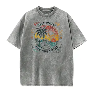 Salt Water And Sun Shine Shirt, Retro Beach Shirt, Tropical Shirt, Summer Vacation Tee, Summer Vibes Shirt, Beach Lover Gift