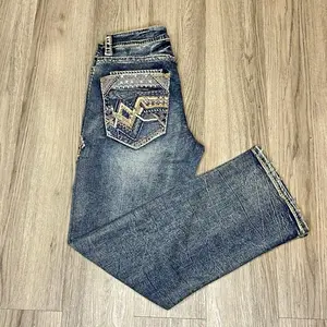 Men’s Western Blue Straight Fit Denim Jeans
