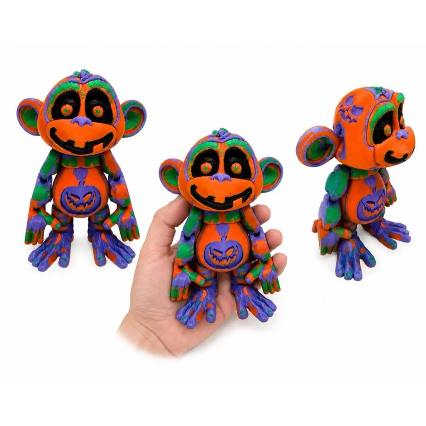 3d Printed Halloween Themed 6” Articulated Monkeys for Festive Decorations