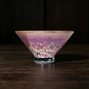 Handmade Purple Pink Jian Zhan Tenmoku Teacup