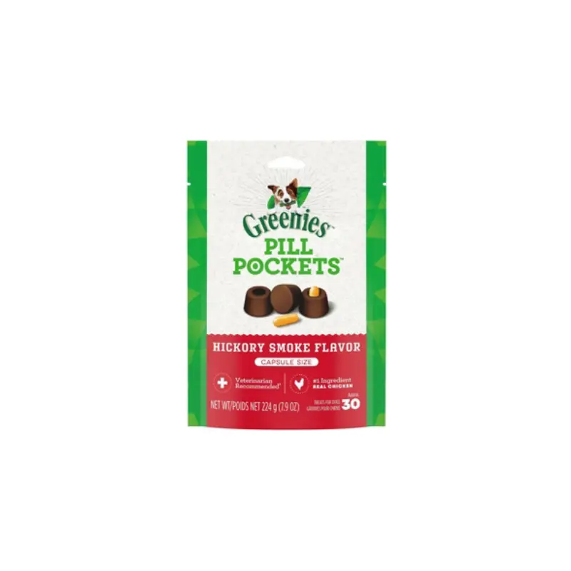 Greenies Pill Pockets Hickory Smoke Flavor Treats for Dogs, Capsule Size