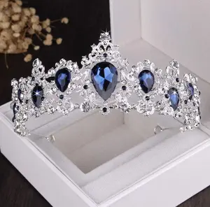 Blue Vintage Three Piece Silver Plated Tiara