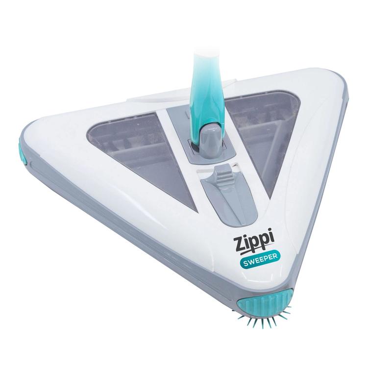 Zippi Sweeper Cordless Powered Broom with Tri-Brush Technology & Corner Bumpers for Easy Cleaning Under Furniture