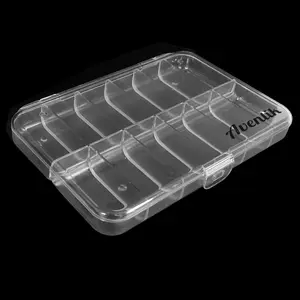 Polycarbonate Fly Fishing Fly Box Transparent Strong Hook Box Multi-compartment Options Great Pocket Size 7.52X5.24X1.08inch Fishing Tackle(12C)