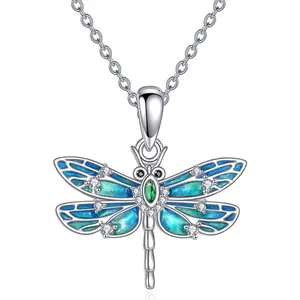 Animal Necklace for Women Necklace 925 Sterling Silver Cute Dragonfly Pendant Necklaces Jewelry Gifts for Mother's Day