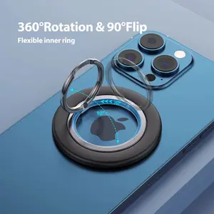 1pcs 360 Degree Rotational Magnetic Phone Finger Ring Grip for All MagSafe Phones Foldable Strong Magnet Stand Smooth Finger Ring Holder