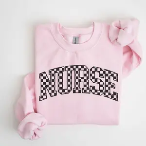 Checkered Nurse T-Shirt, Sweatshirt & Hoodie - Registered Nurse Shirt, Nurse Life Hoodie, New Nurse Graduation Gift for RN, School Nursing Tee Cotton Crewneck