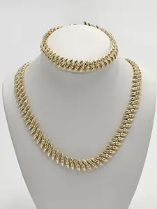 Fancy set. necklace size 17 to 19 inches. bracelet size 7 to 8 inches.